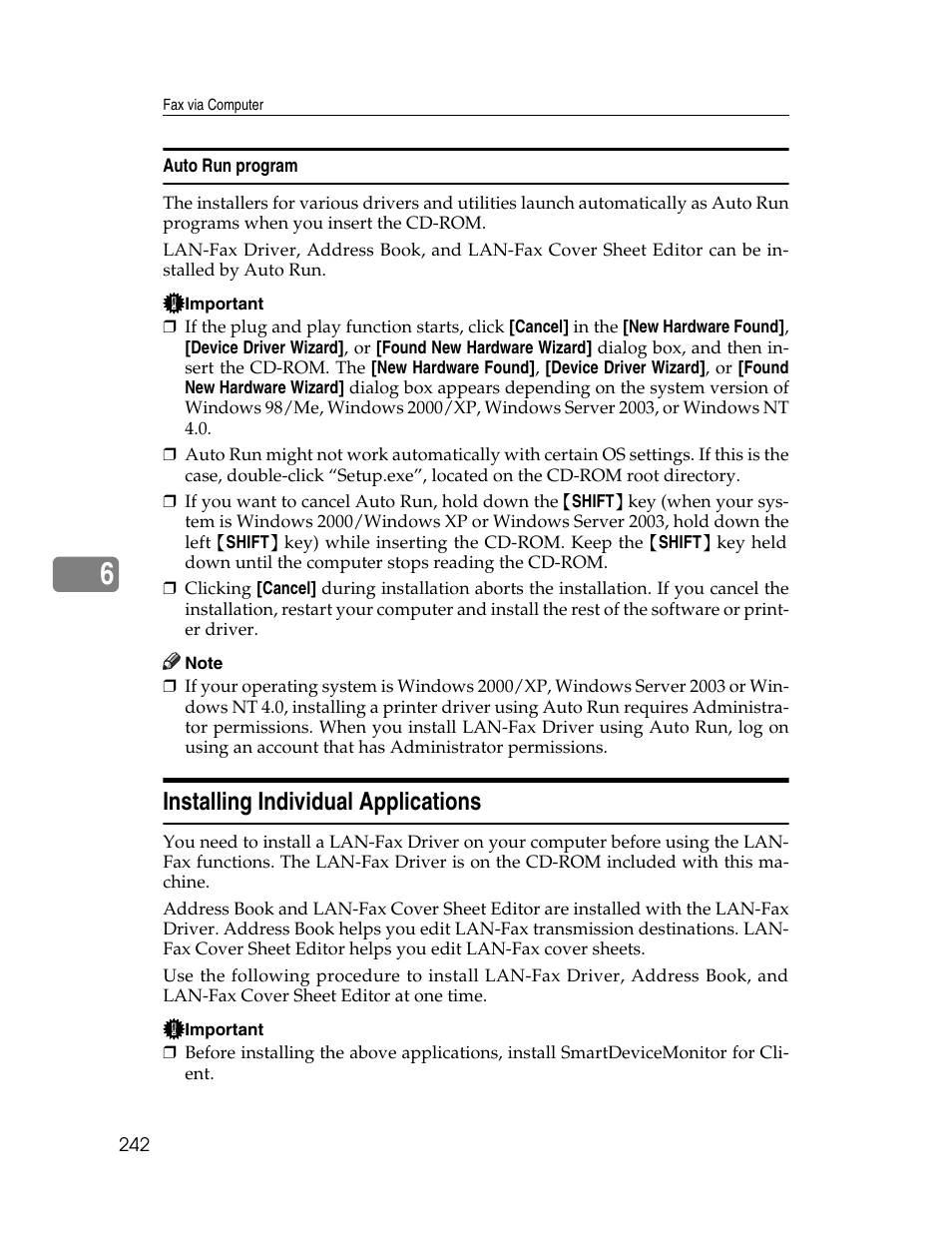 Auto run program, Installing individual applications | Xerox C3000 User Manual | Page 252 / 298