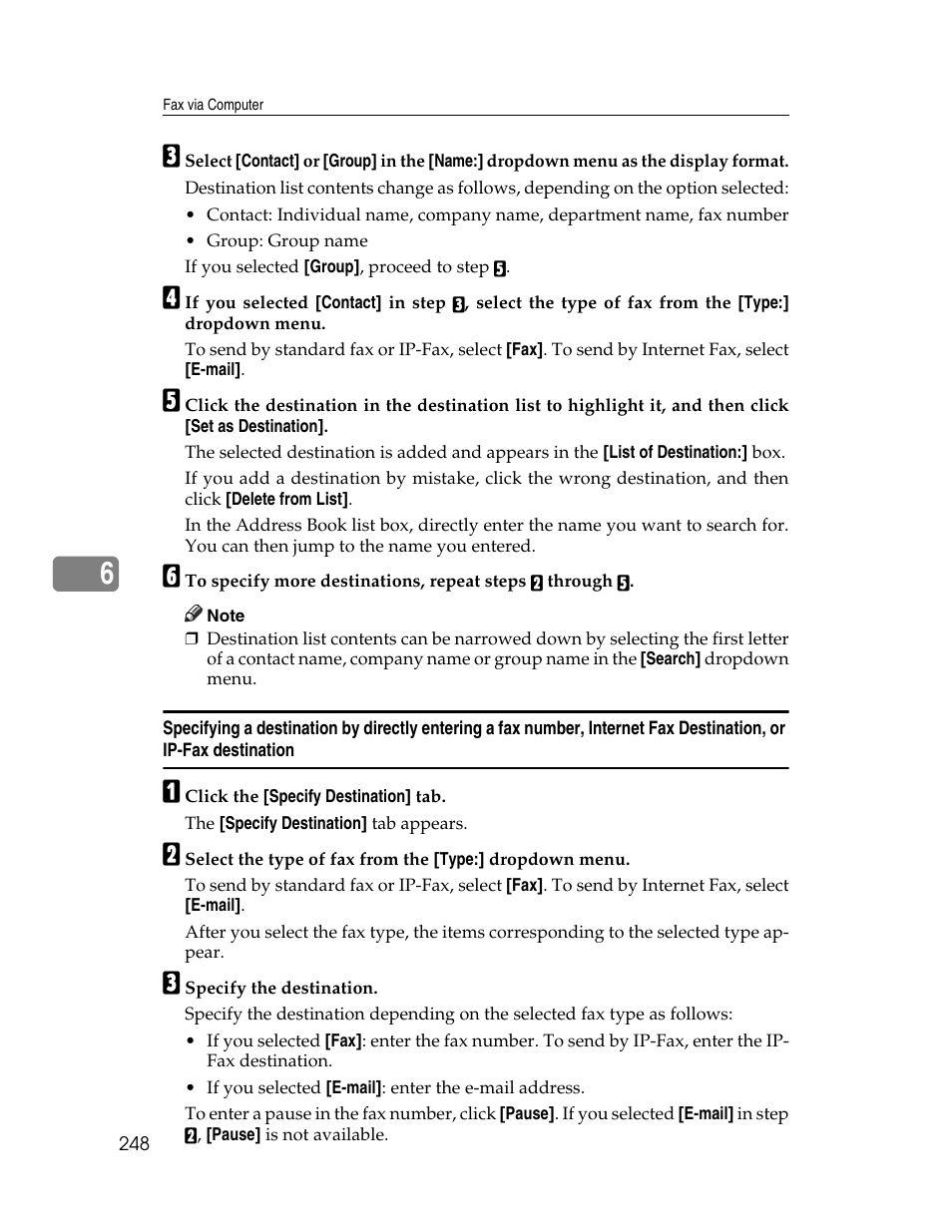 Internet fax destination, or ip-fax destination | Xerox C3000 User Manual | Page 258 / 298