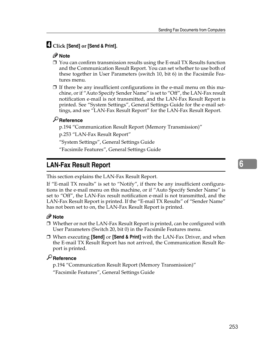 Lan-fax result report | Xerox C3000 User Manual | Page 263 / 298