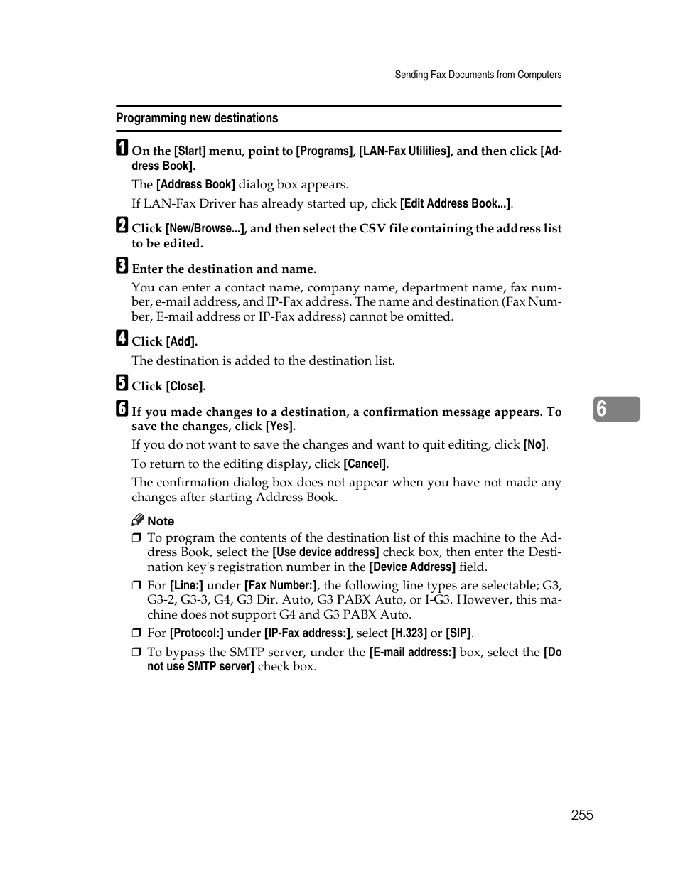Programming new destinations | Xerox C3000 User Manual | Page 265 / 298