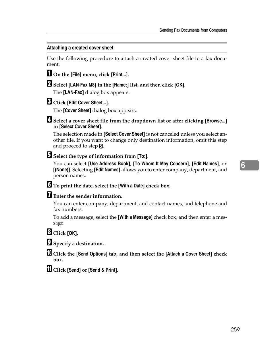 Attaching a created cover sheet | Xerox C3000 User Manual | Page 269 / 298