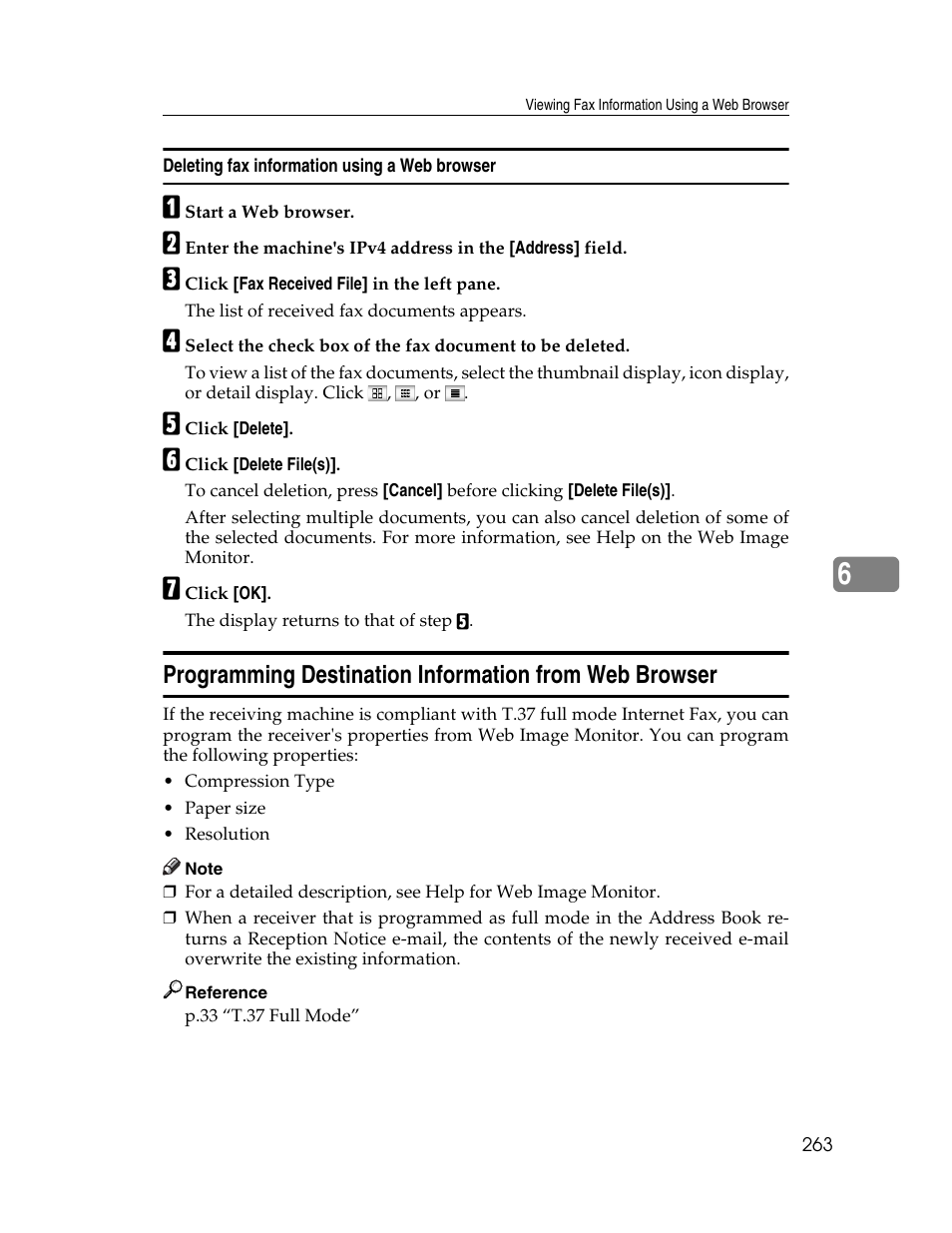 Deleting fax information using a web browser | Xerox C3000 User Manual | Page 273 / 298