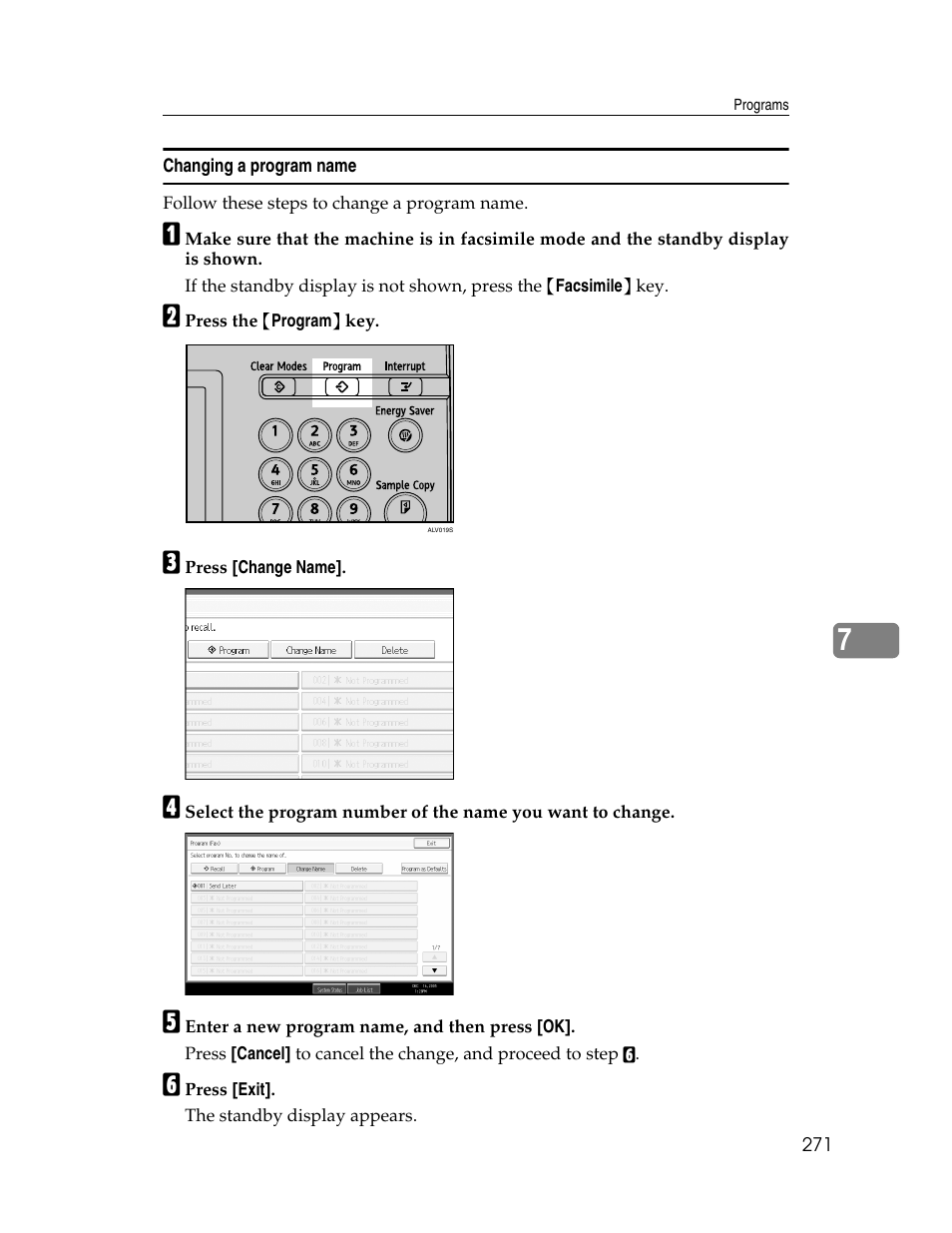 Changing a program name | Xerox C3000 User Manual | Page 281 / 298
