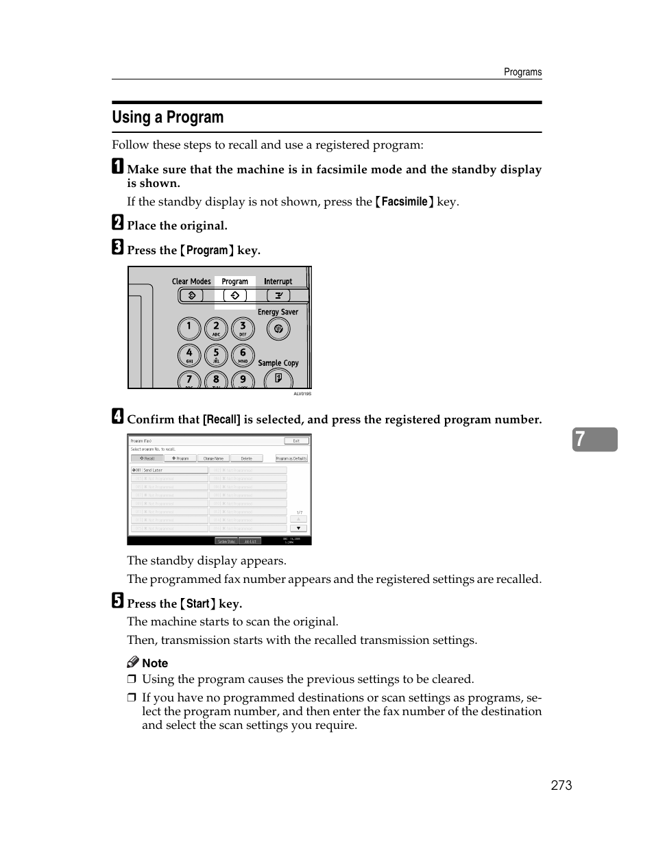 Using a program | Xerox C3000 User Manual | Page 283 / 298
