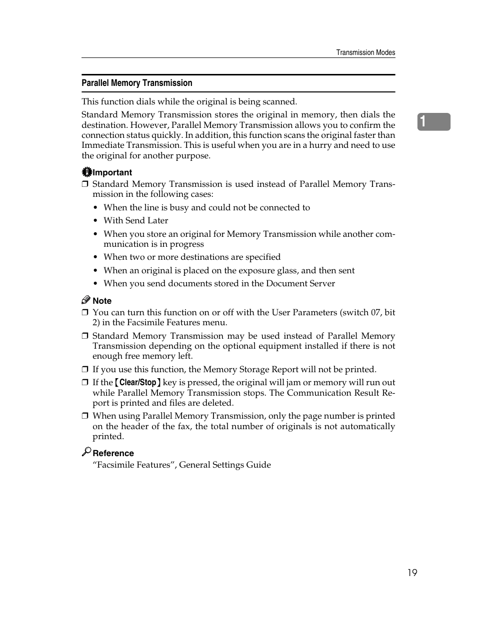 Parallel memory transmission | Xerox C3000 User Manual | Page 29 / 298