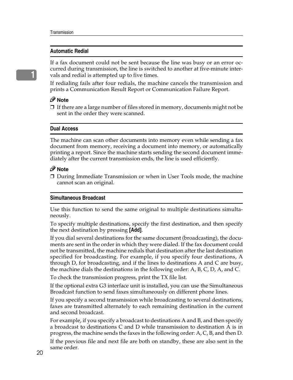 Automatic redial, Dual access, Simultaneous broadcast | Xerox C3000 User Manual | Page 30 / 298