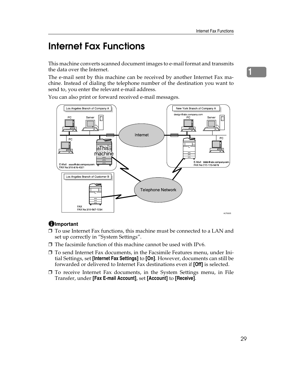 Internet fax functions, 1internet fax functions | Xerox C3000 User Manual | Page 39 / 298