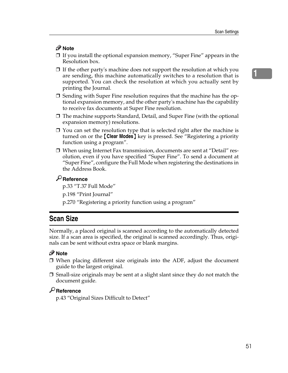 Scan size, P.51 “scan size | Xerox C3000 User Manual | Page 61 / 298