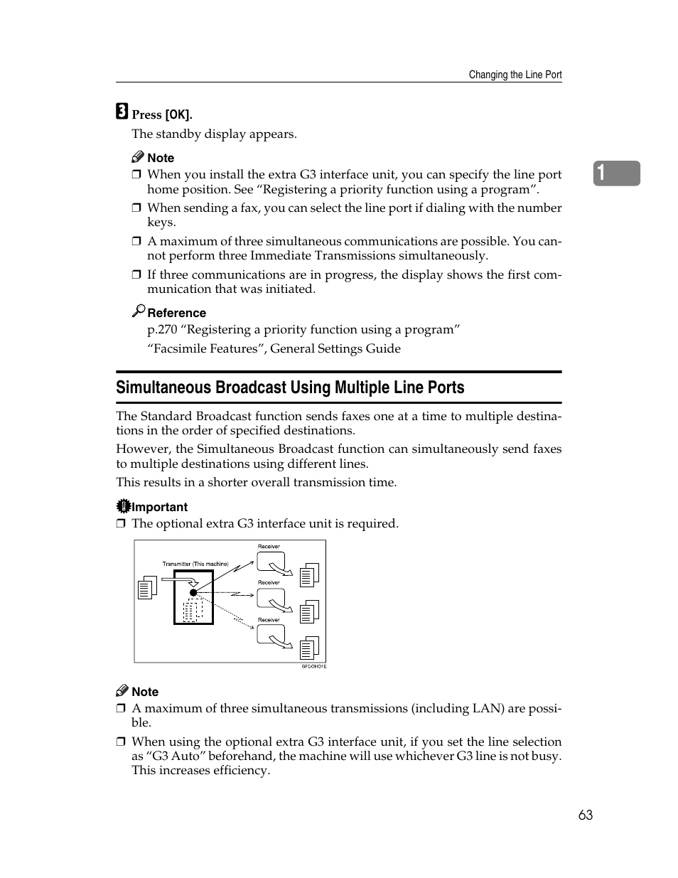 Simultaneous broadcast using multiple line ports | Xerox C3000 User Manual | Page 73 / 298