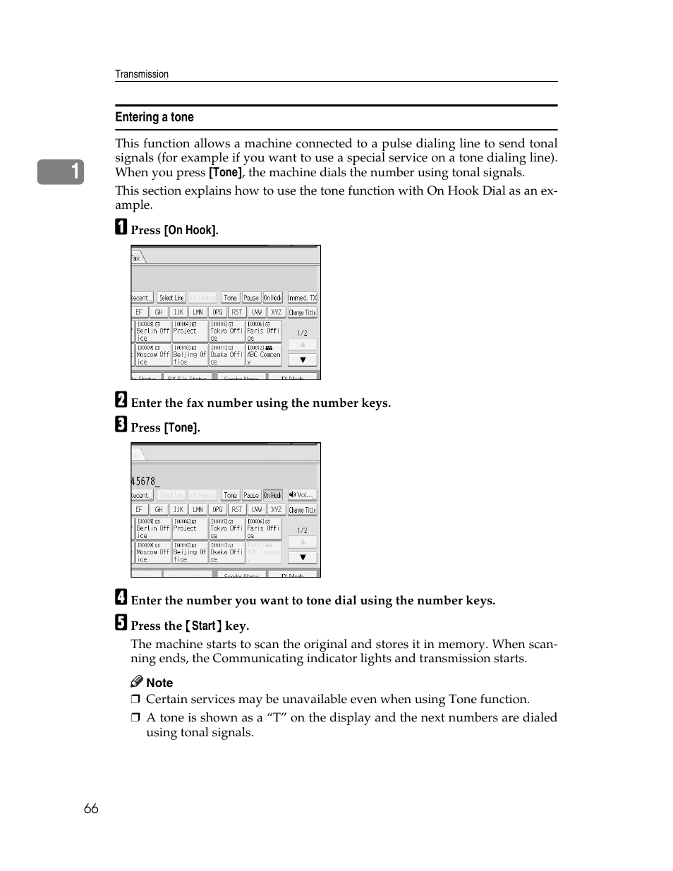 Entering a tone, P.66 “entering a tone | Xerox C3000 User Manual | Page 76 / 298