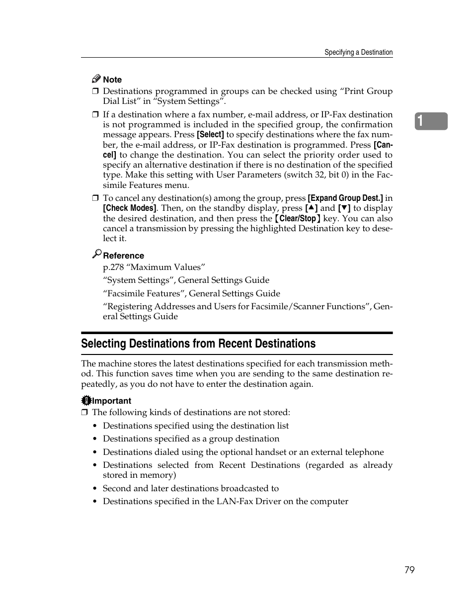 Selecting destinations from recent destinations | Xerox C3000 User Manual | Page 89 / 298