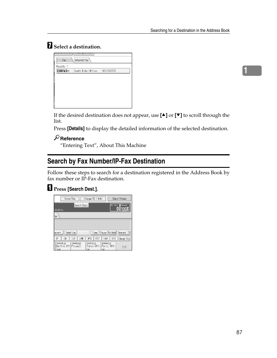 Search by fax number/ip-fax destination | Xerox C3000 User Manual | Page 97 / 298