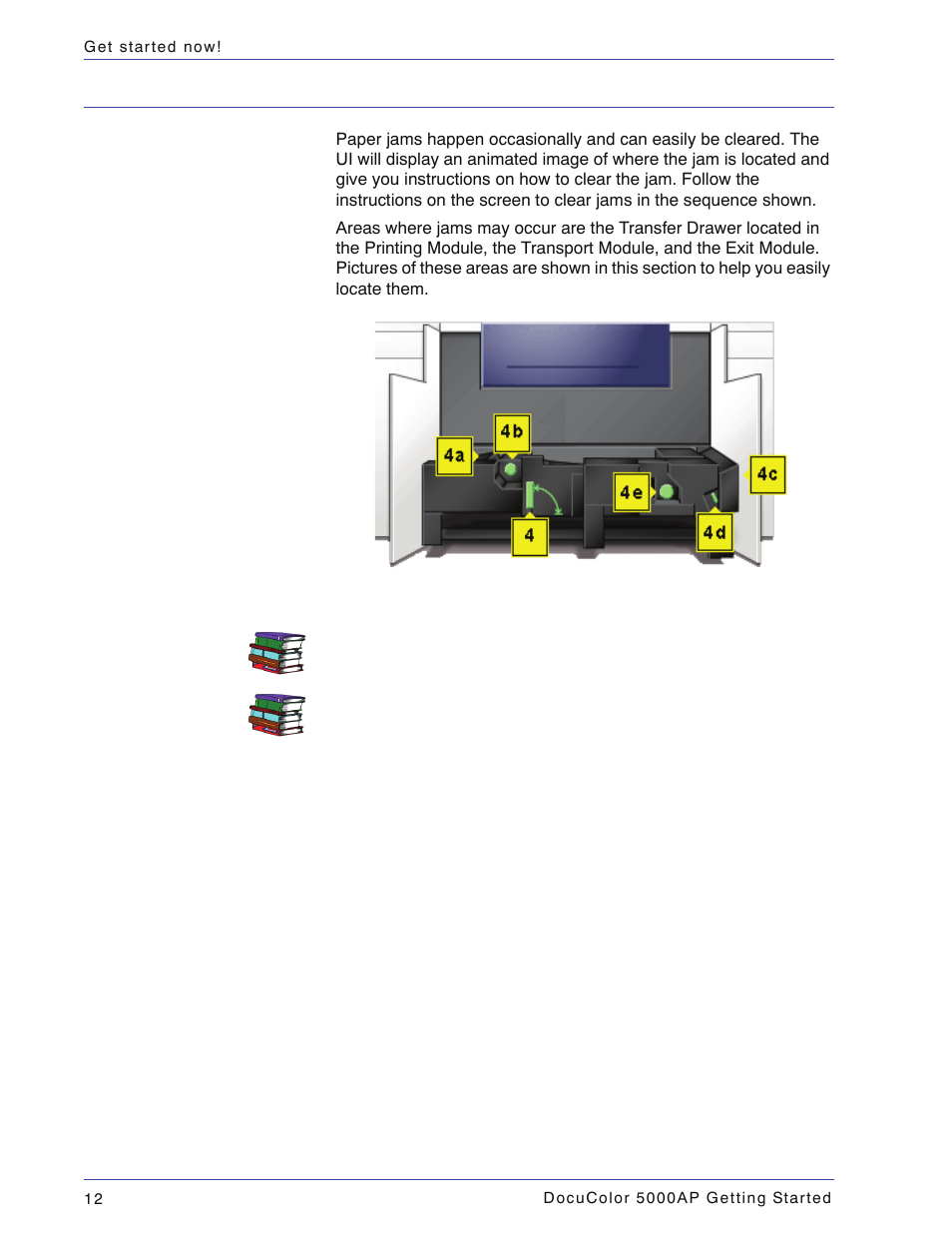 How to clear paper jams | Xerox DocuColor 5000AP User Manual | Page 16 / 20