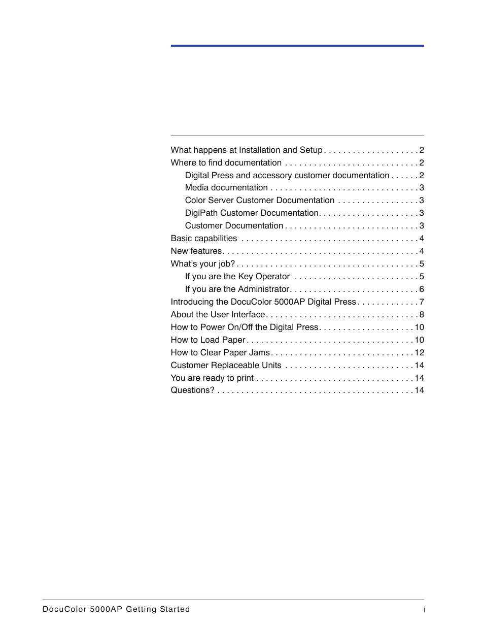 Xerox DocuColor 5000AP User Manual | Page 3 / 20