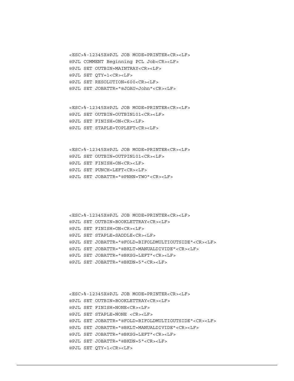 Sample pjl headers | Xerox CUSTOMER TIPS 7425/7428/7435 User Manual | Page 9 / 28