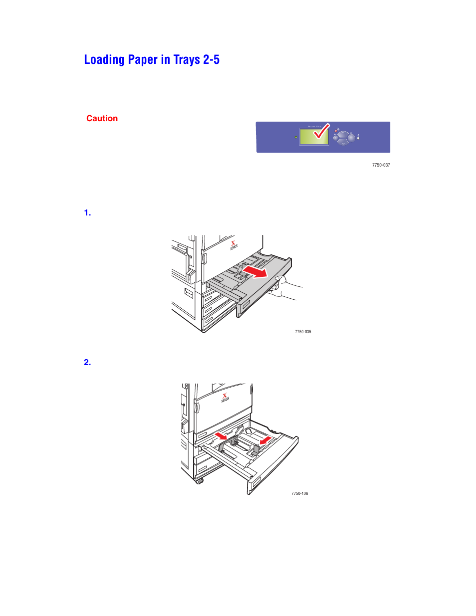 Loading paper in trays 2-5 | Xerox Color Laser Printer Phaser 7750 User Manual | Page 6 / 19