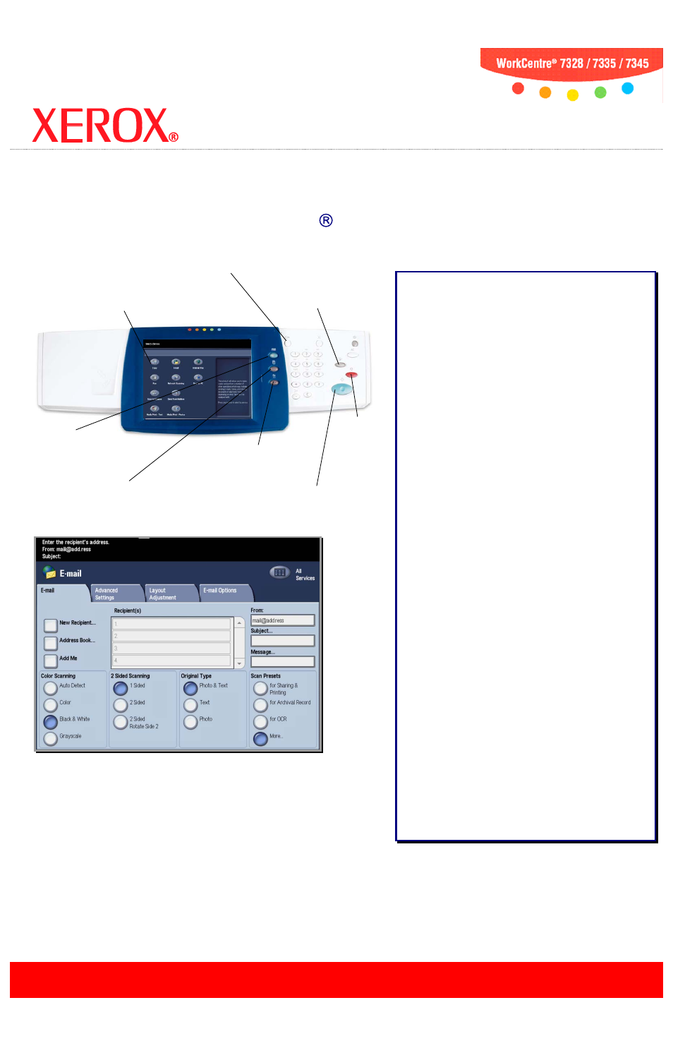 Xerox 7335 User Manual | 1 page