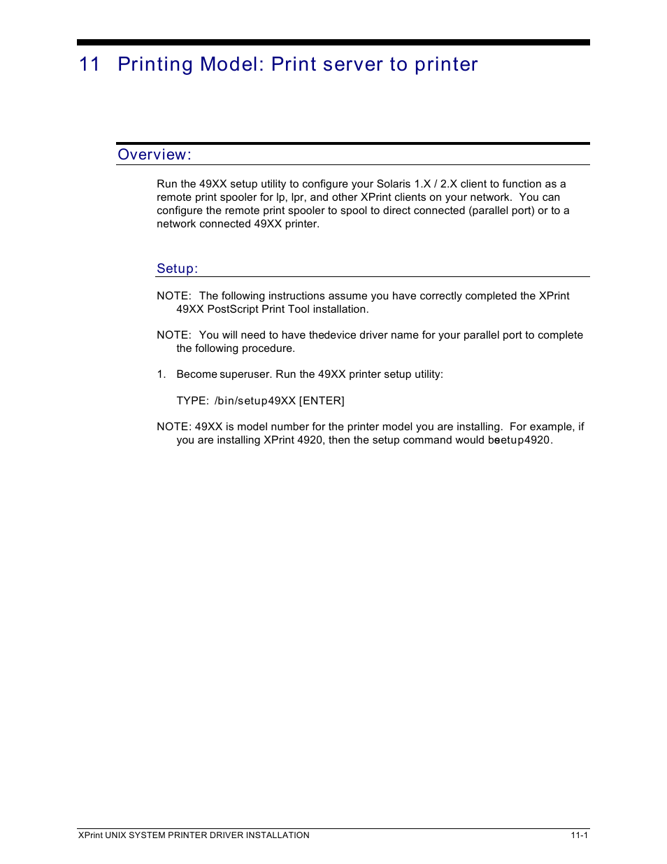 11 printing model: print server to printer, Overview | Xerox 701P91273 User Manual | Page 27 / 52