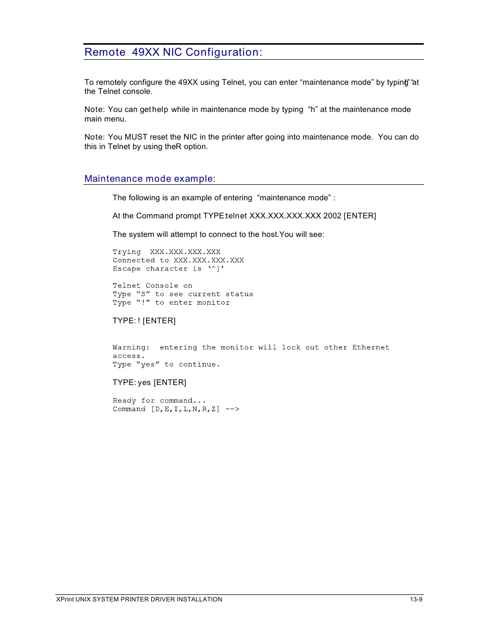 Remote 49xx nic configuration | Xerox 701P91273 User Manual | Page 35 / 52