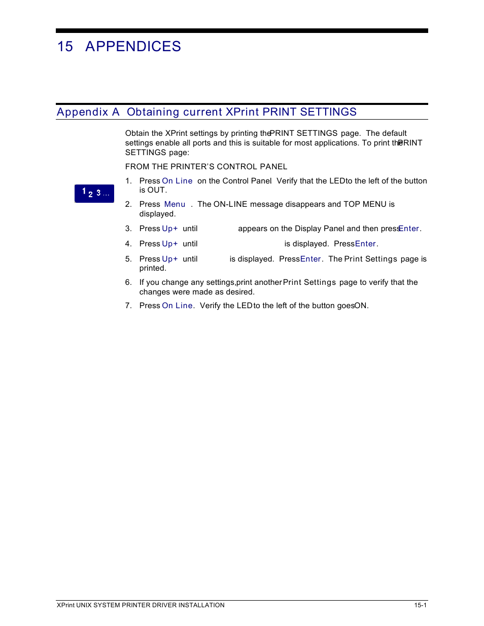 15 appendices, Appendix a obtaining current xprint print settings | Xerox 701P91273 User Manual | Page 45 / 52