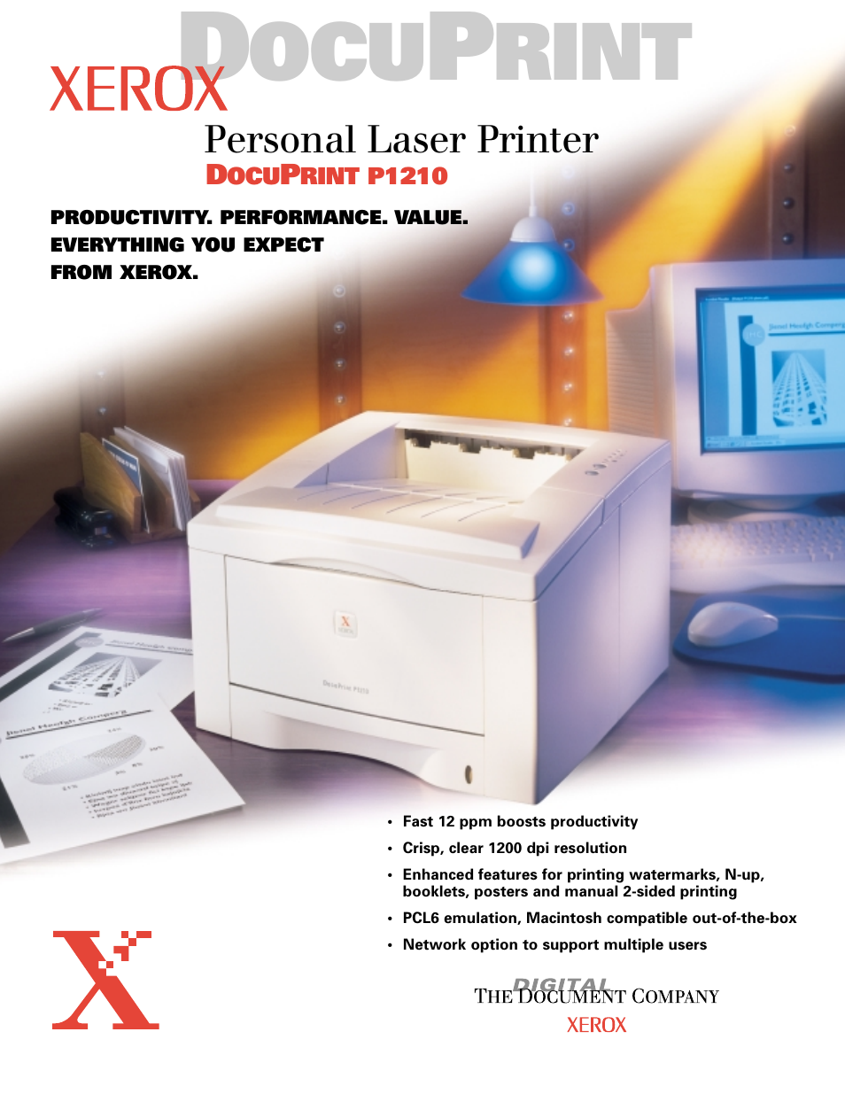 Xerox DocuPrint P1210 User Manual | 2 pages