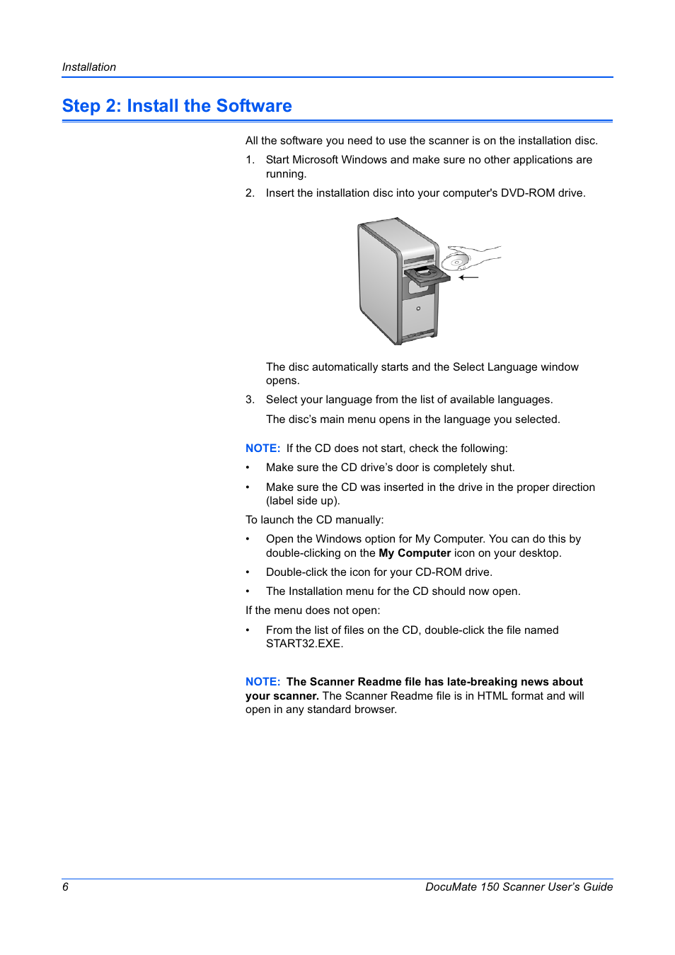 Step 2: install the software | Xerox 150 User Manual | Page 11 / 94