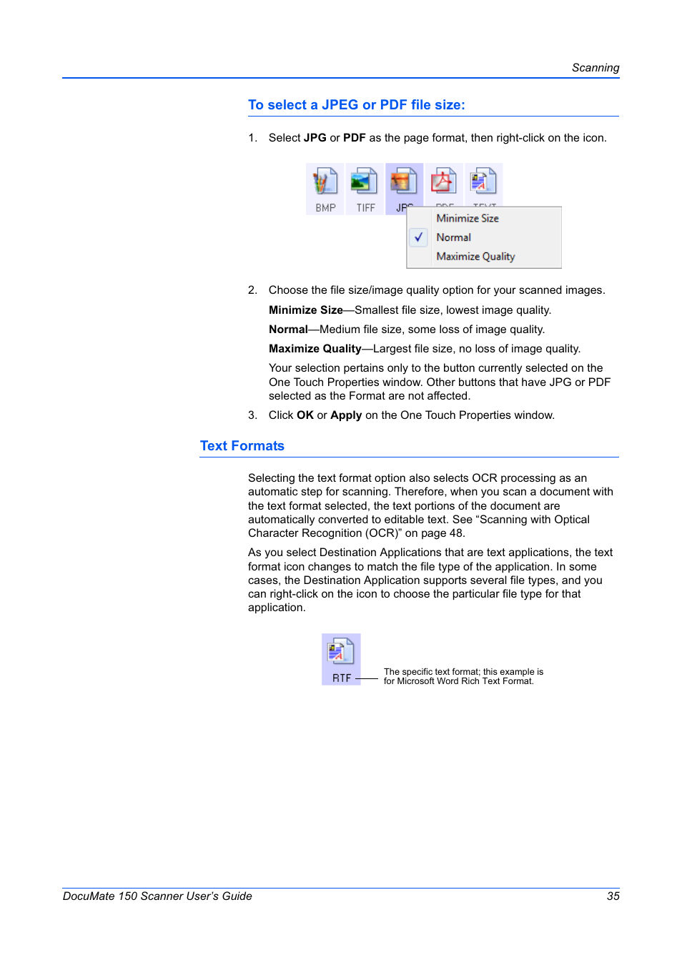 Text formats | Xerox 150 User Manual | Page 40 / 94