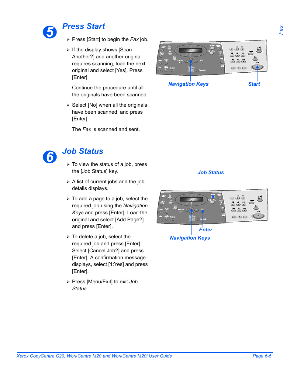 Press start job status | Xerox COPYCENTRE M20I User Manual | Page 101 / 215