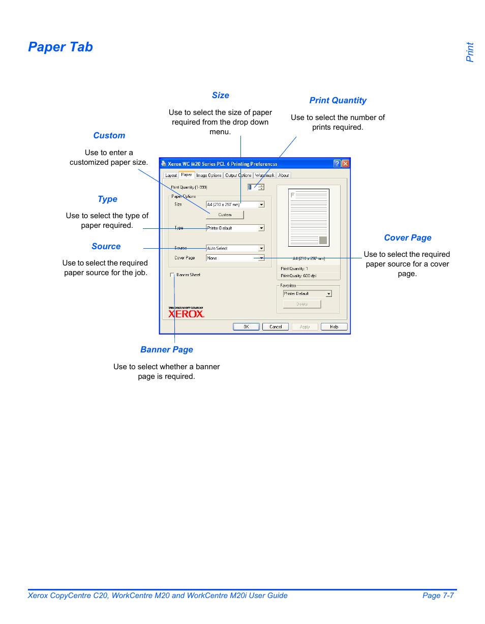 Paper tab | Xerox COPYCENTRE M20I User Manual | Page 127 / 215