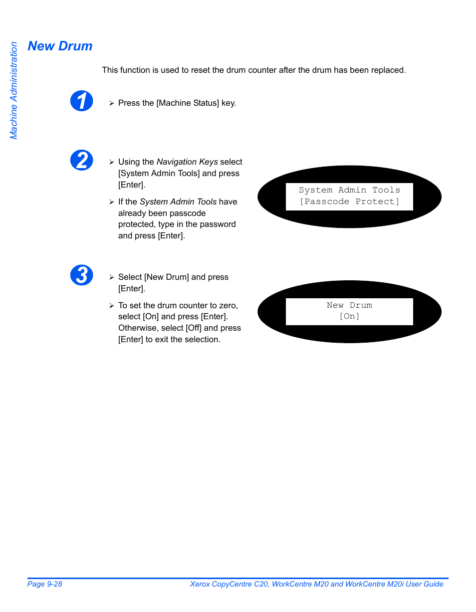 New drum | Xerox COPYCENTRE M20I User Manual | Page 168 / 215