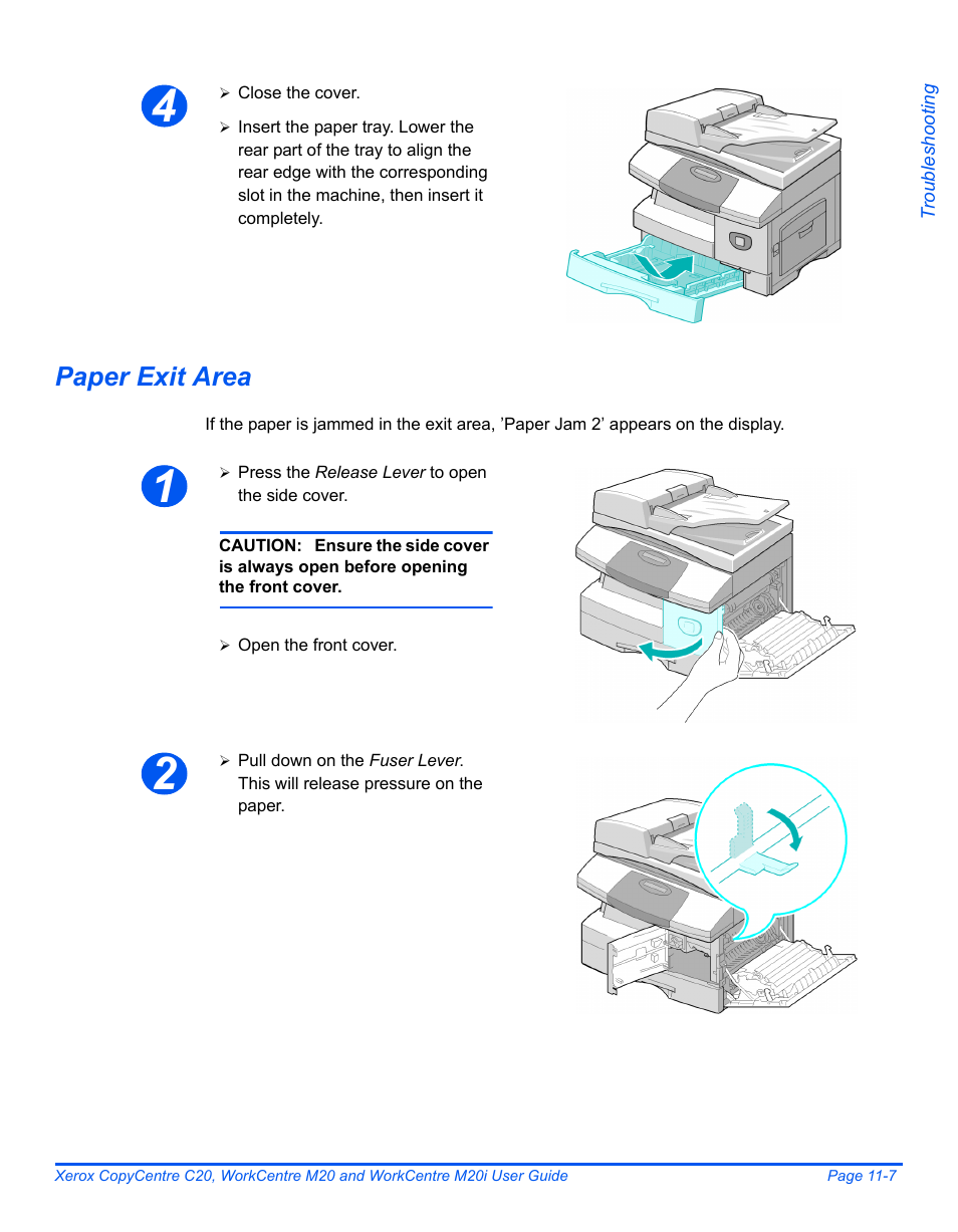 Paper exit area | Xerox COPYCENTRE M20I User Manual | Page 189 / 215