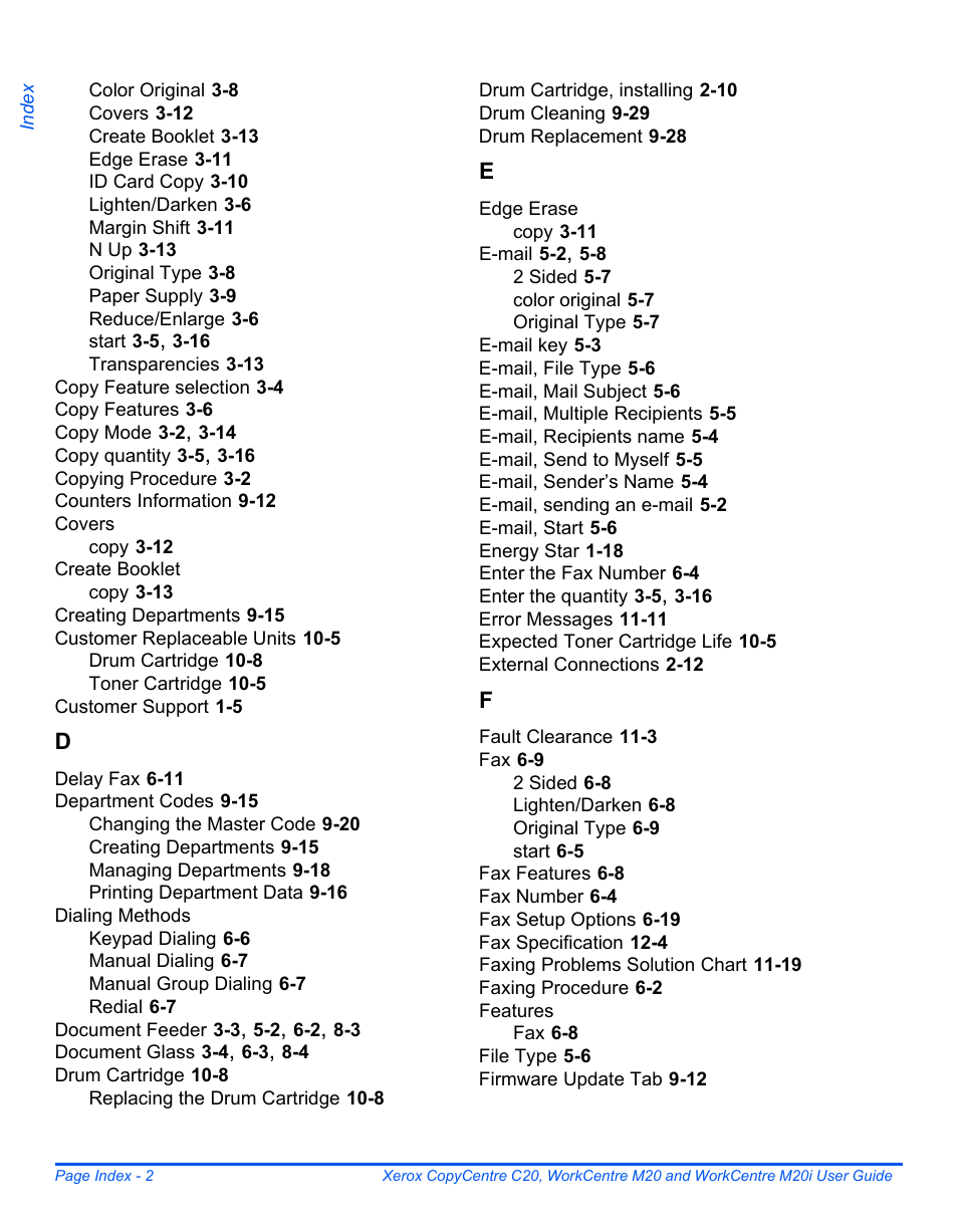 Xerox COPYCENTRE M20I User Manual | Page 212 / 215