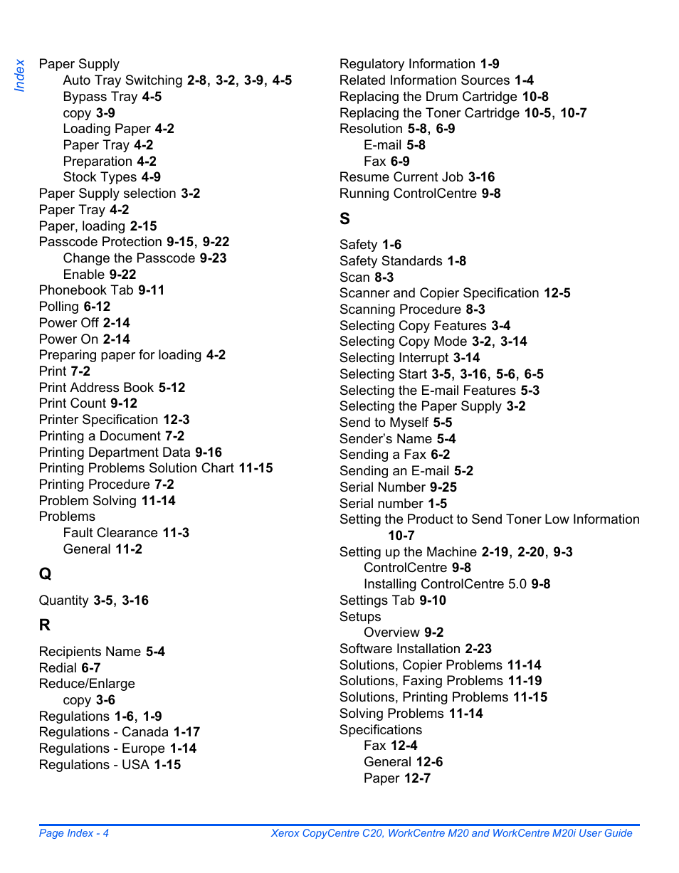 Xerox COPYCENTRE M20I User Manual | Page 214 / 215