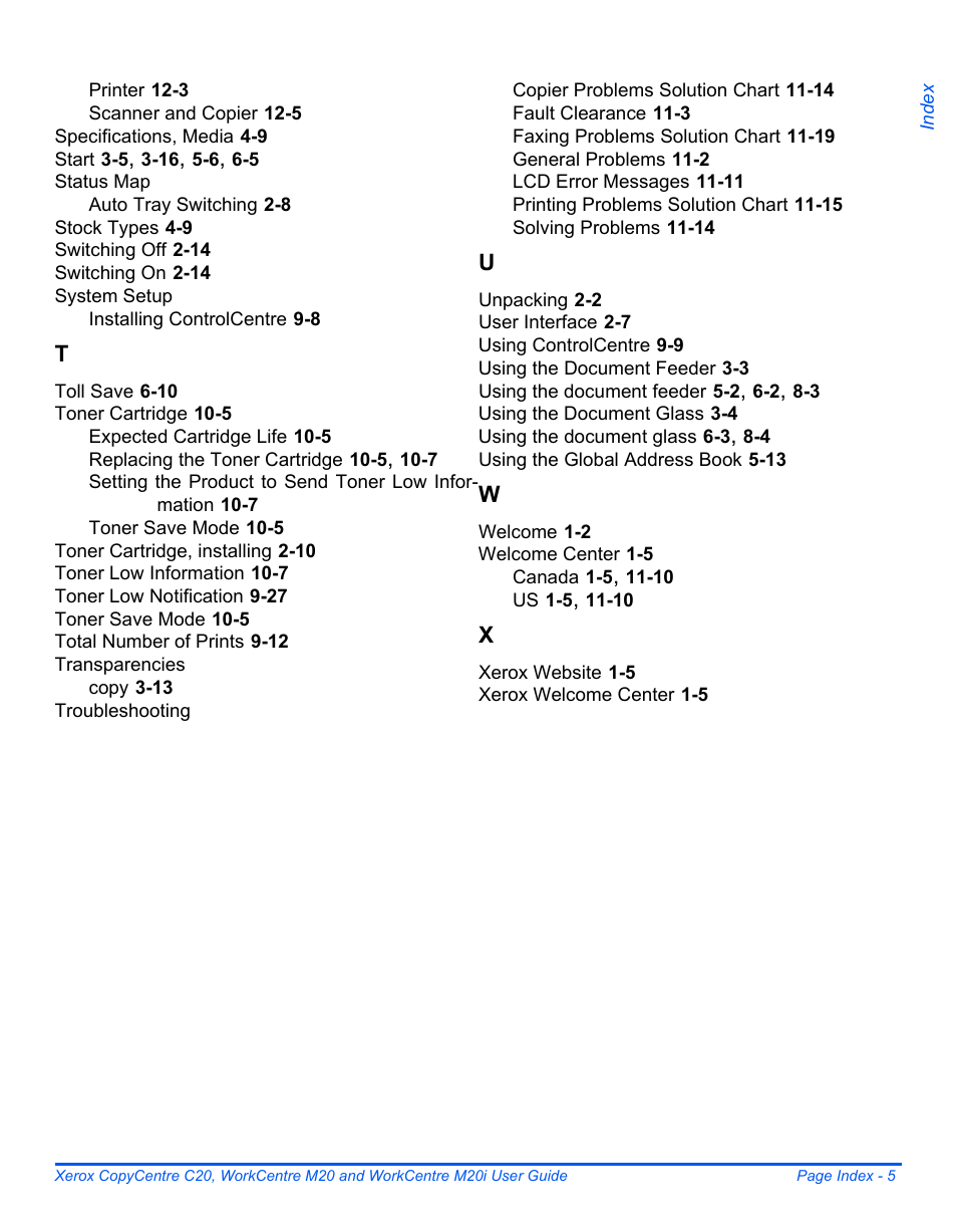 Xerox COPYCENTRE M20I User Manual | Page 215 / 215