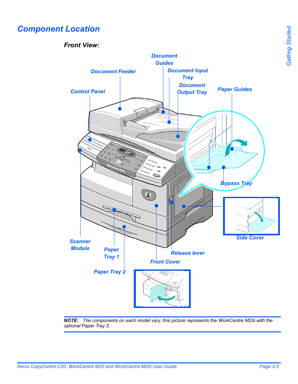 Component location | Xerox COPYCENTRE M20I User Manual | Page 29 / 215