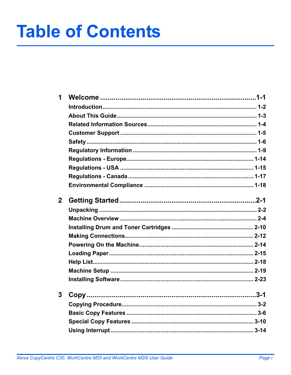 Xerox COPYCENTRE M20I User Manual | Page 3 / 215