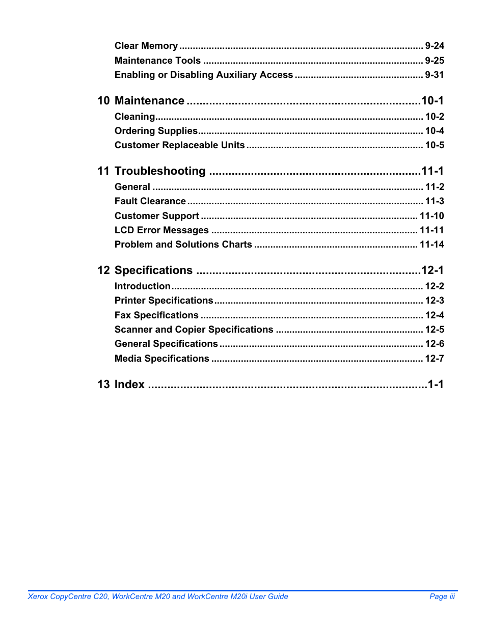 Xerox COPYCENTRE M20I User Manual | Page 5 / 215