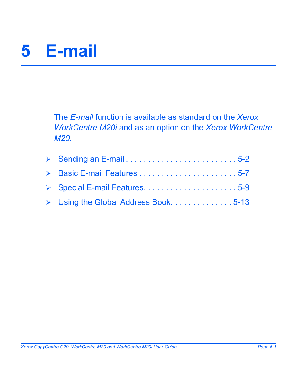 5 e-mail, 5 e-mail -1 | Xerox COPYCENTRE M20I User Manual | Page 83 / 215