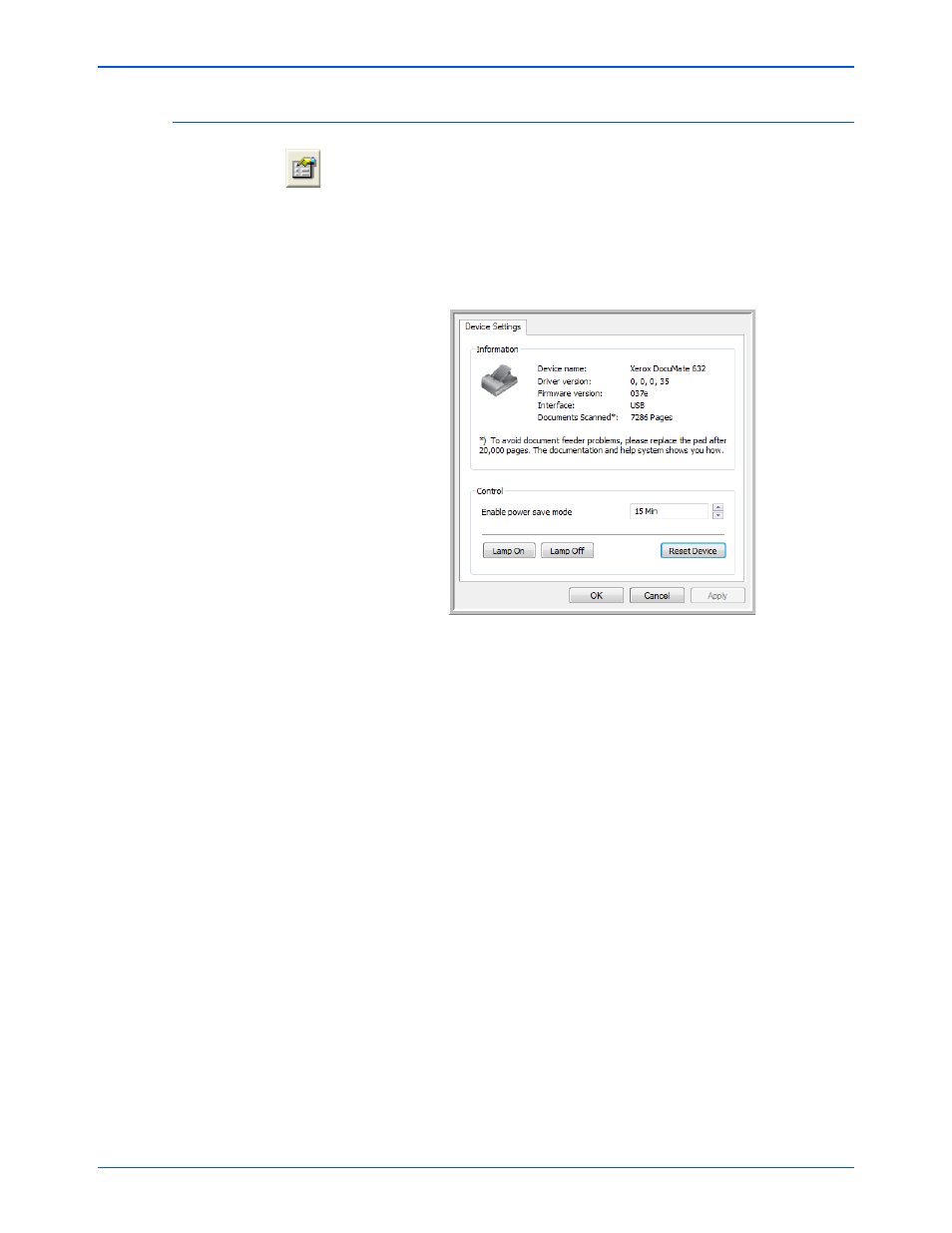 Display the device configuration | Xerox DocuMate 632 User Manual | Page 102 / 133