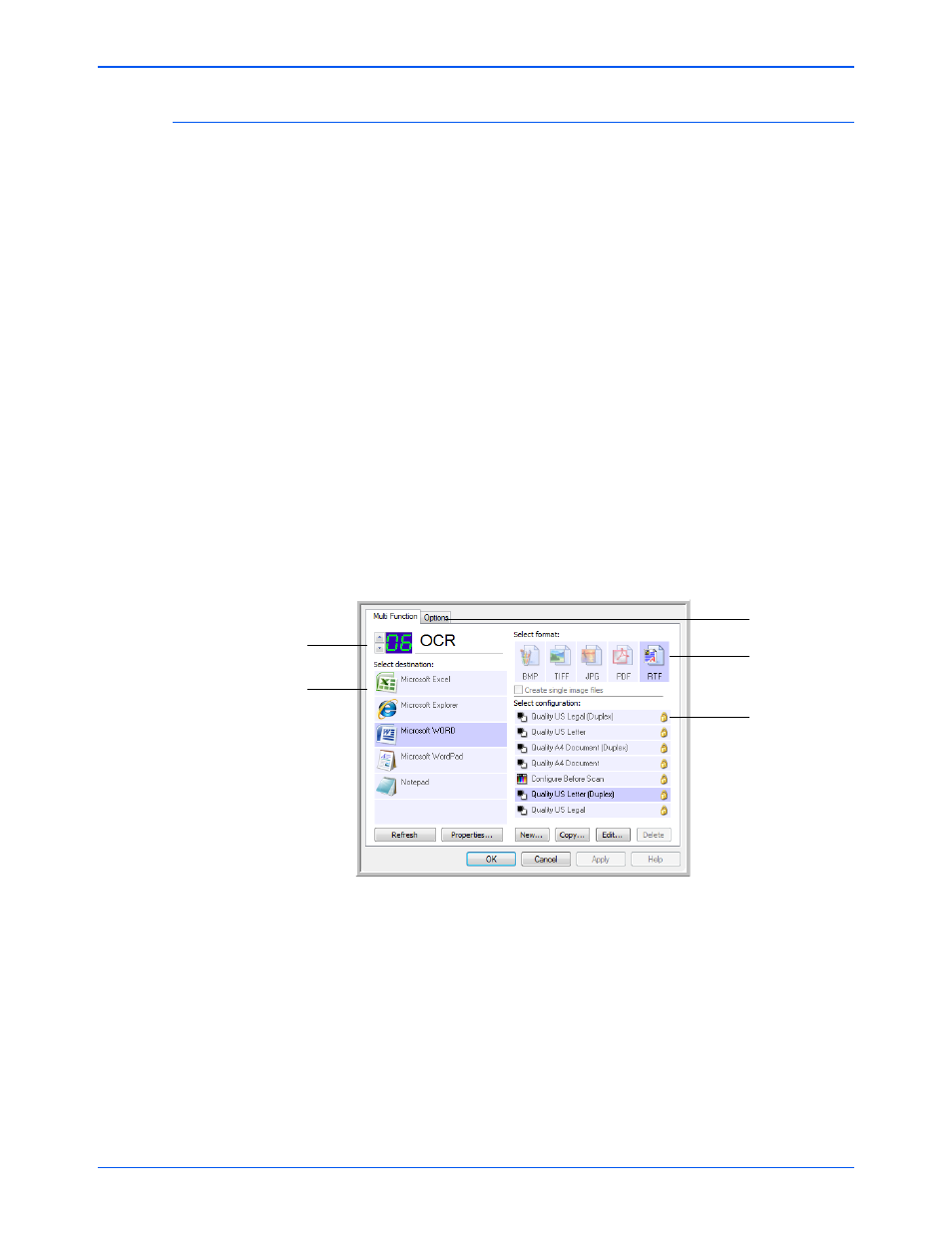 About the one touch properties window | Xerox DocuMate 632 User Manual | Page 36 / 133