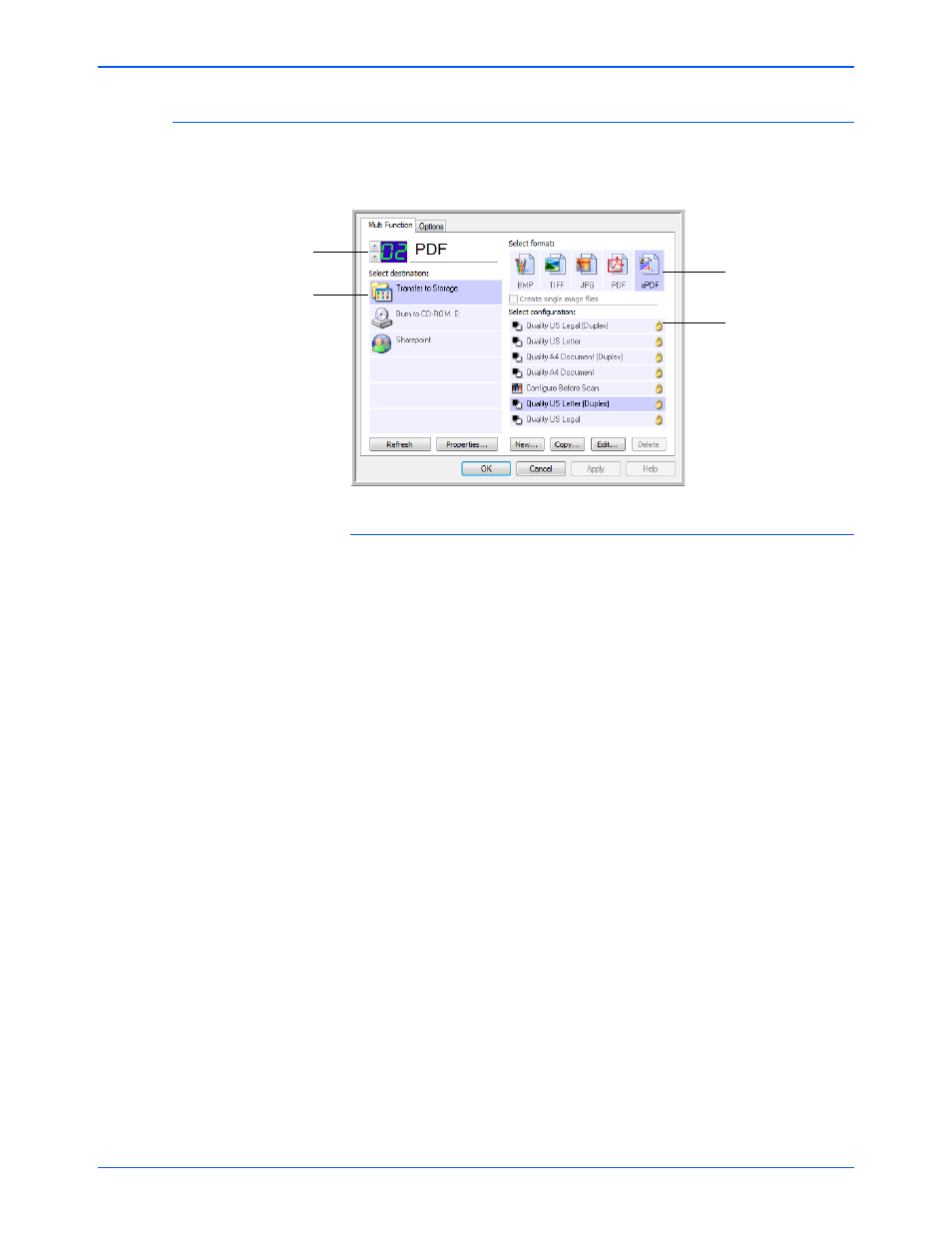 Selecting new settings for a button | Xerox DocuMate 632 User Manual | Page 39 / 133