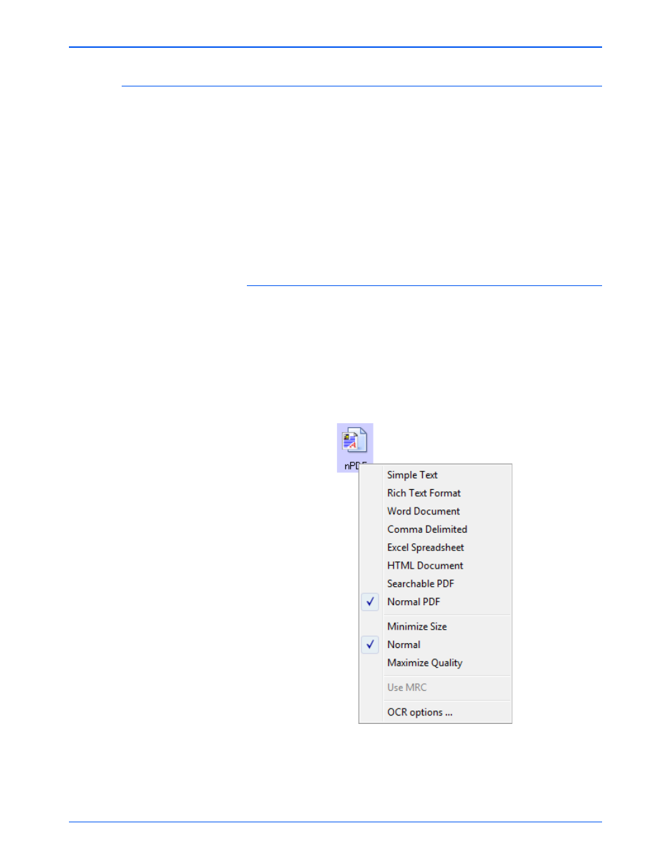 Scanning with spdf or npdf and searching for text | Xerox DocuMate 632 User Manual | Page 73 / 133