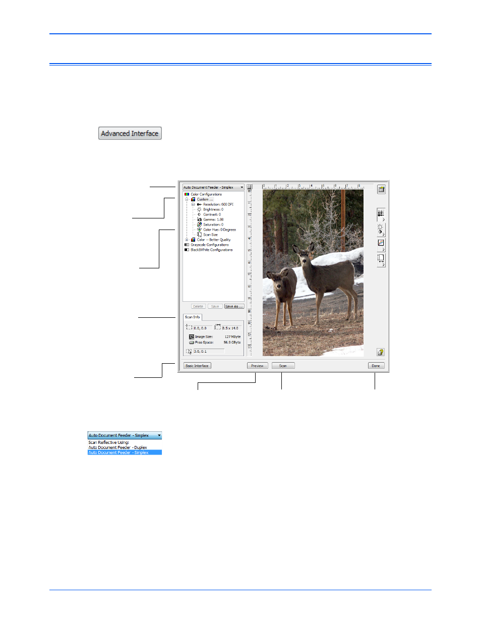 Scanning from the twain advanced interface | Xerox DocuMate 632 User Manual | Page 92 / 133