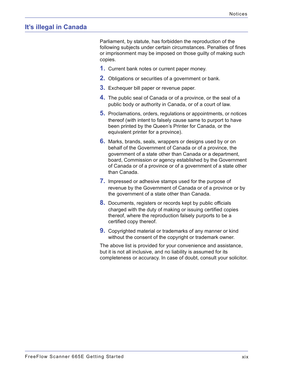 It’s illegal in canada | Xerox 665E User Manual | Page 21 / 76