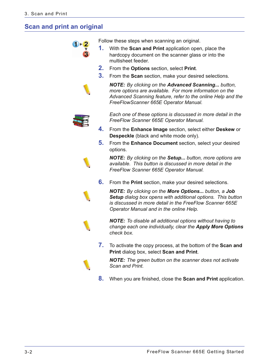 Scan and print an original, Scan and print an original -2 | Xerox 665E User Manual | Page 48 / 76