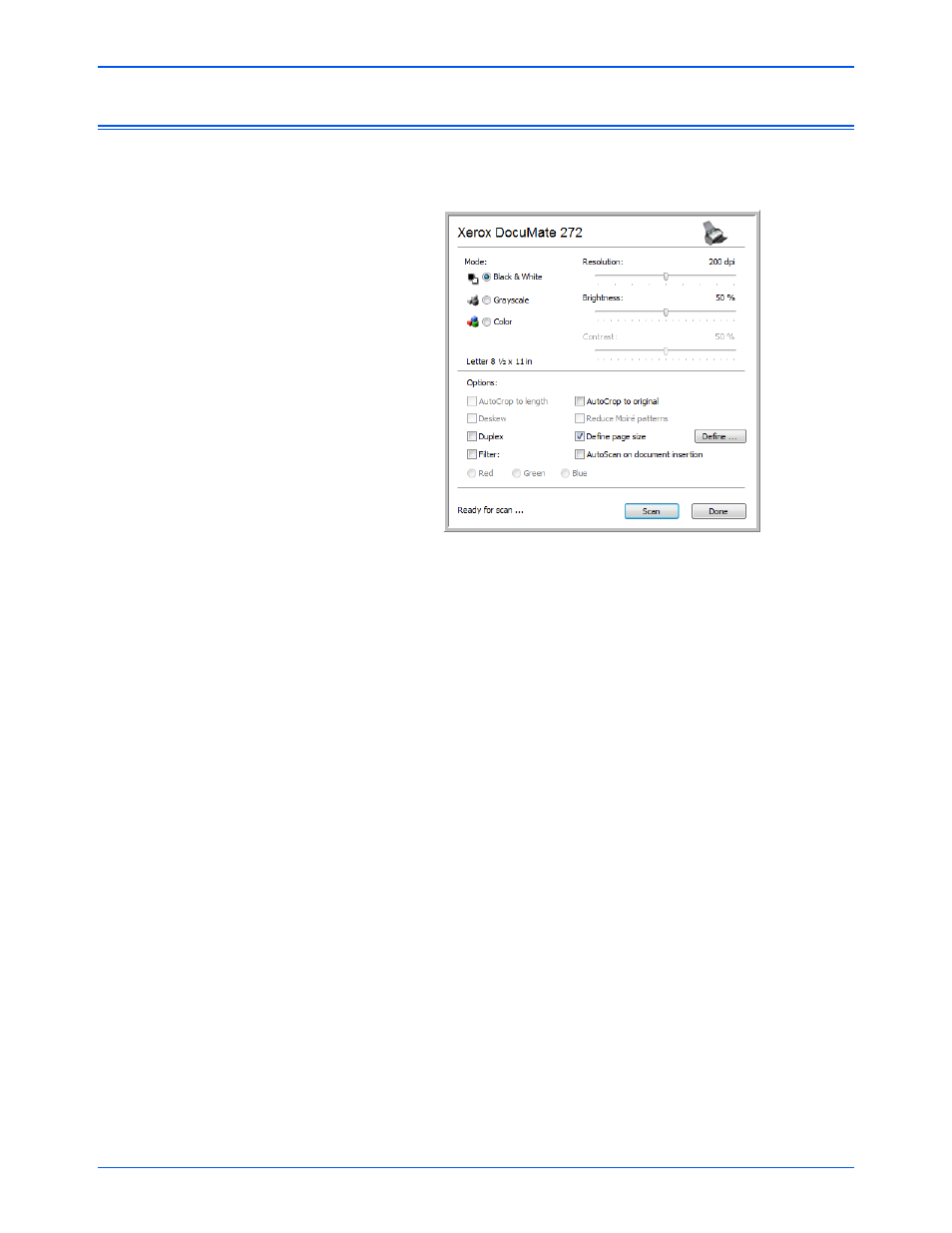 Scanning with the twain interface | Xerox DocuMate 272 User Manual | Page 90 / 127