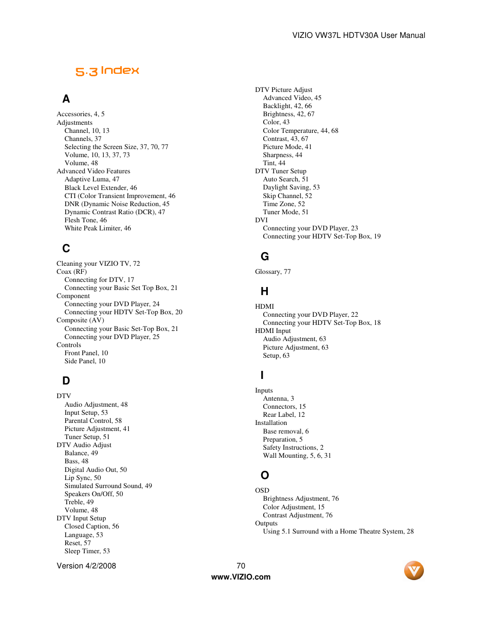 3 index index index index a | Xerox VW37L User Manual | Page 70 / 71