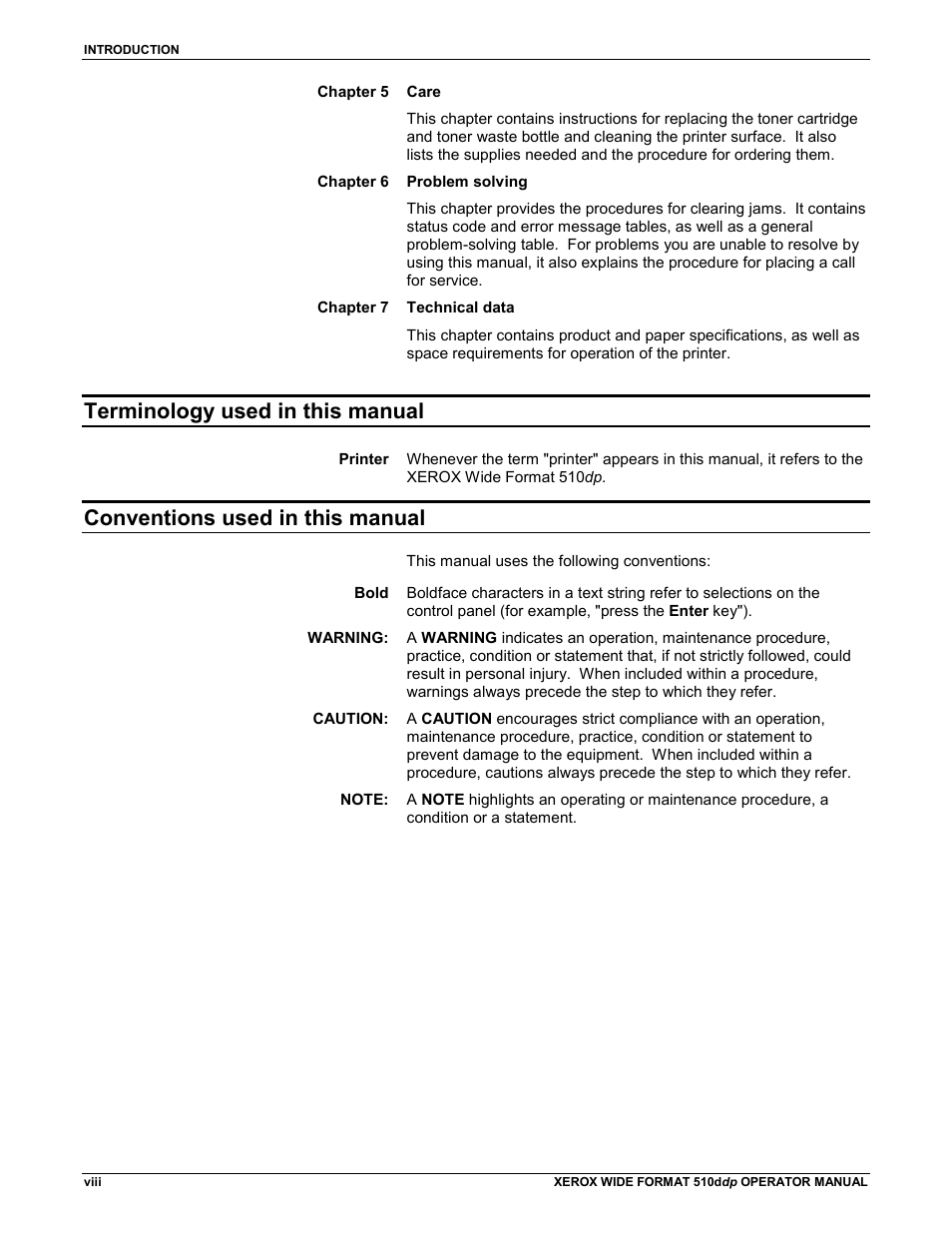 Terminology used in this manual, Conventions used in this manual | Xerox 510DP (Operator Manual) User Manual | Page 10 / 64