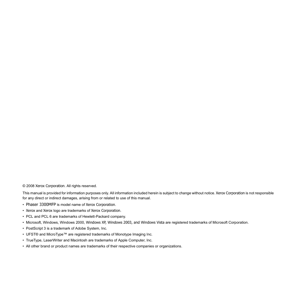 Xerox Phaser 3300MFP User Manual | Page 2 / 148