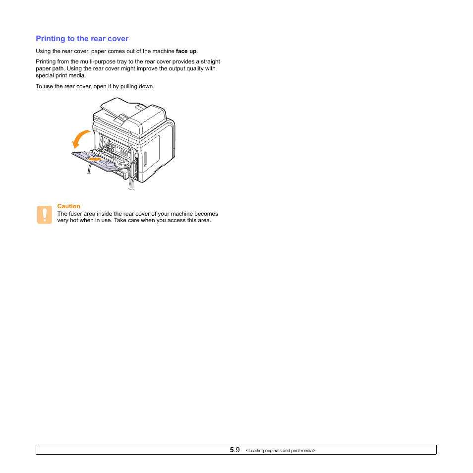 Printing to the rear cover | Xerox Phaser 3300MFP User Manual | Page 38 / 148